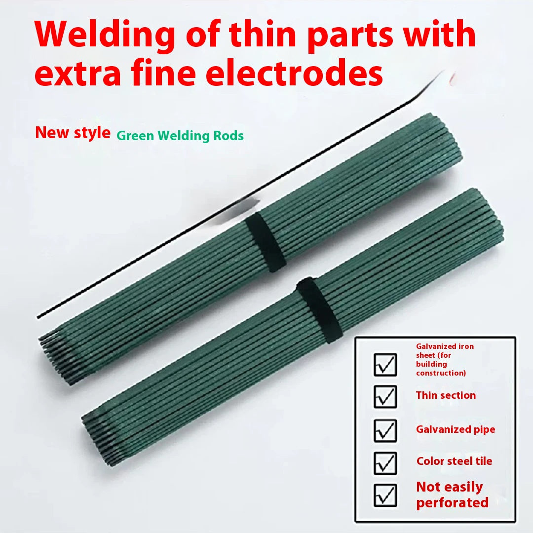 Extra-Fine Green Welding Rod – Thin-Gauge Electrode for Galvanized & Mild Steel